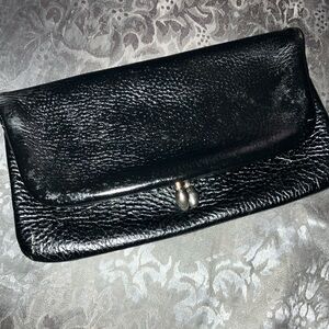 Sleek Black Leather Clutch